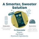 Fx Chocolate Defend - Sugar Free Adaptogen Mushroom Chocolate Supplement for Energy + Immune Support with Cacao + Reishi - Keto Dark Chocolate - Vegan + Non-GMO (30 Pieces)