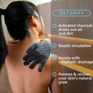 Cleanlogic Detoxify Charcoal Infused Exfoliating Glove, Stretchy Bath & Shower Gloves, Reusable Exfoliator Tool for Smooth & Softer Skin, 3 Pairs, 6 Count Value Pack