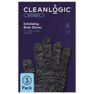 Cleanlogic Detoxify Charcoal Infused Exfoliating Glove, Stretchy Bath & Shower Gloves, Reusable Exfoliator Tool for Smooth & Softer Skin, 3 Pairs, 6 Count Value Pack