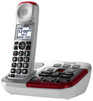 PANASONIC Amplified Cordless Phone with Digital Answering Machine - KX-TGM450S - 1 Handset (Silver)