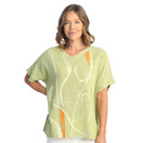 Jess & Jane Mineral Washed Gauze Top M92 -  Willow Cactus Green