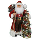 Karen Didion Originals Lighted Woodland Pine Santa Figurine, 17 Inches - Handmade Christmas Holiday Home Decorations and Collectibles