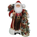 Karen Didion Originals Lighted Woodland Pine Santa Figurine, 17 Inches - Handmade Christmas Holiday Home Decorations & Collectibles