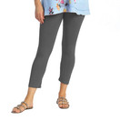 Jess & Jane Women's Mineral Washed Cotton Legging Capri - Medium, Charcoal
