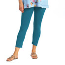 Jess & Jane Women's Mineral Washed Cotton Legging Capri - Medium, Jet Teal