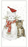 Mary Lake Thompson Snowman Tabby Snow Cat Kitchen - Dish Towel