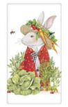 Mary Lake Thompson Flour Sack Towel, Rabbit in Veggie Hat