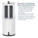 Big Berkey Gravity-Fed Water Filter System with 2 Black Berkey Elements Plus Deluxe 7" Stainless Steel Berkey Water View Spigot
