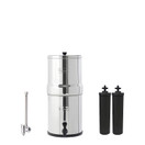 Big Berkey Gravity-Fed Water Filter System with 2 Black Berkey Elements Plus Deluxe 7" Stainless Steel Berkey Water View Spigot