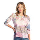 Jess & Jane Burnout Hi-Low Tunic Top AJ3 (2X, Scrapbook)