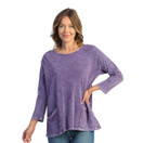 Jess & Jane Women's Coloring Mineral Washed Patch Pocket Cotton Tunic, Purple