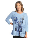 Jess & Jane Mineral Washed Tunic Top M94 (X-Large, Lilyc Cornflower)