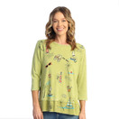 Jess & Jane Women's Playtime Mineral Washed Cotton Georgette Contrast Tunic Top