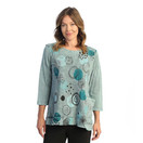 Jess & Jane Mineral Washed Tunic Top M94, Magic Dots Teal