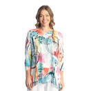 Jess & Jane Women's Sonata Tunic Top with Chiffon Hem, Miami