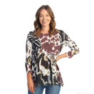 Jess & Jane Women's Sonata Tunic Top with Chiffon Hem, Savannah