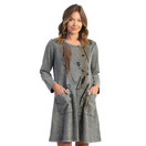 Jess & Jane Mineral Washed Dress w/Patch Pockets M86 (Medium, Tango Charcoal)