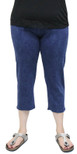 Jess & Jane Women's Mineral Washed Cotton Legging Capri - Medium, Denim