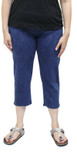 Jess & Jane Women's Mineral Washed Cotton Legging Capri - Medium, Denim