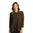 Jess & Jane Floral Print Layered Tunic Top - 3X, Chocolate