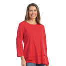 Jess & Jane Floral Print Layered Tunic Top - Small, Scarlet