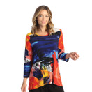 Jess & Jane Soft Drape Knit Tunic Top Y18 (3X, Monet)