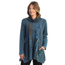 Jess & Jane Abstract Print Mineral Washed Jersey Knit Tunic - M74