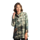 Jess & Jane Abstract Print Brushed Knit Tunic FB4 (X-Large, Jasmine)