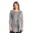 Jess & Jane Women's Mineral Washed Cotton 3/4 Sleeve Tunic Top, Harmony Midnight Grey
