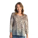 Jess & Jane Burnout Hi-Low Tunic Top AJ3 (Medium, Cleo)