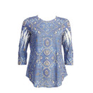 Jess & Jane Burnout Tunic Top AJ2 (Small, Blue Moon)