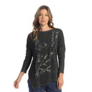 Jess & Jane Women's Mineral Washed Cotton Dolman Sleeve Cotton Tunic - 2X, Curiousity Black