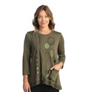 Jess & Jane Print High-Low Tunic BT1 (Large, Lollipop Olive)