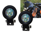1 Pair Mini Trail Lights OZ-USA® LED CREE Spot Motorcycle Offroad Dual Sport | BLACK SPOT
