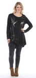 Jess & Jane Mineral Washed Cotton Tunic M18 (Large, Black)