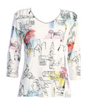 Jess & Jane Women's Manhattan Cotton Tee Shirt Top - 1X, White