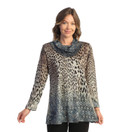 Jess & Jane Abstract Print Brushed Knit Tunic FB4 (1X, Cleo)