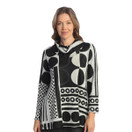 Jess & Jane Abstract Print Brushed Knit Tunic FB4 (2X, Bebop)