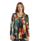 Jess & Jane Abstract Print Brushed Knit Tunic FB4 (Small, Tuscon)