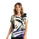 Jess & Jane Soft Drape Knit Short Sleeve Top Y16 (Medium, Modelia)
