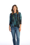 Jess & Jane Women's Reflections Slinky Knit Side Slit Tunic Top  - Large, Multi-color