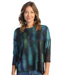 Jess & Jane Women's Reflections Slinky Knit Side Slit Tunic Top - 3X, Multi-color