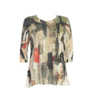 Jess & Jane Women's Sonata Tunic Top with Chiffon Hem - 1X, Natura