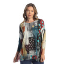 Jess & Jane Women's Sonata Tunic Top with Chiffon Hem - 1X, Tundra