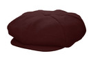 Emstate Mens Melton Wool 8 Panel Applejack Newsboy Baker Boy Cap Made in USA - One Size, Burgundy