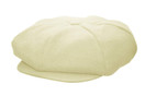 Emstate Mens Melton Wool 8 Panel Applejack Newsboy Baker Boy Cap Made in USA | One Size, White