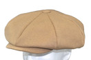 Emstate Mens Melton Wool 8 Panel Applejack Newsboy Baker Boy Cap Made in USA One Size, Camel