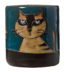 Mara Stoneware Teal Cats Kittens Kitties 16 oz. Handcrafted Mug