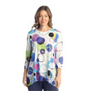 Jess & Jane Women's Sonata Tunic Top with Chiffon Hem, Marbles