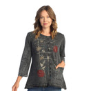 Jess & Jane Mineral Washed Medium Weight Tunic M88 (2X, Hacienda Black)